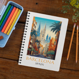 Schönes Barcelona Spanien Retro Vintage Reise Notizblock