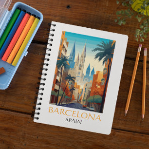 Schönes Barcelona Spanien Retro Vintage Reise Notizblock
