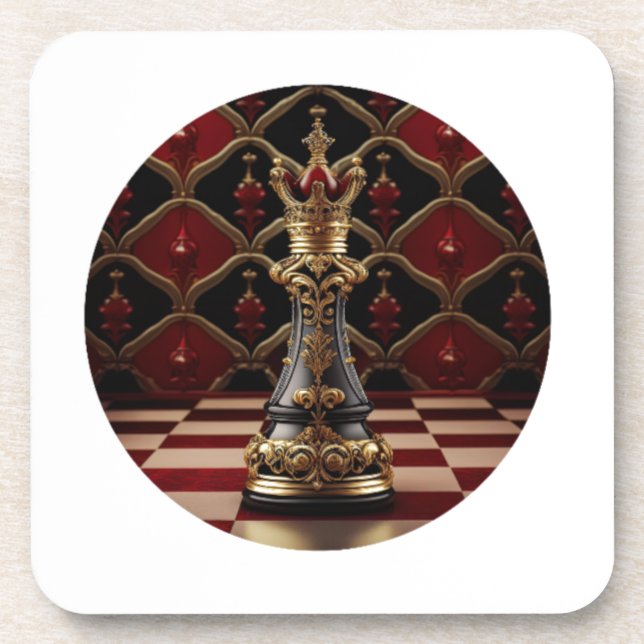 Schönes Barockstil Schachstück - The Queen Getränkeuntersetzer (Vorderseite)