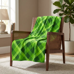 Schönes Baumgrün Kariertes mitteles Fleece Blanket