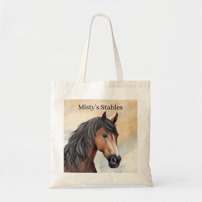 Schönes Bay Horse mit Blaze Tragetasche (Vorne)