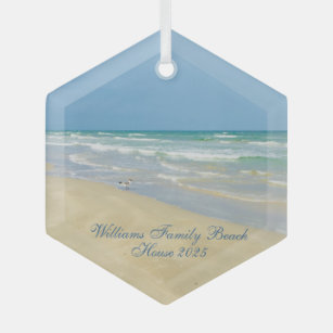 Schönes Beach House Custom Family Keepake Geschenk Ornament Aus Glas