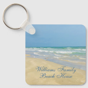 Schönes Beach House Individuelle Name Coastal Fot Schlüsselanhänger