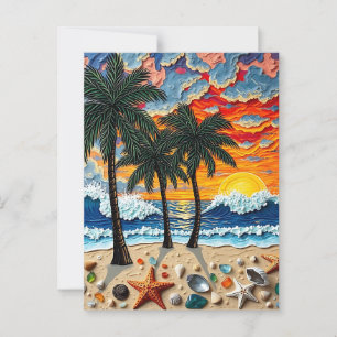 Schönes Beachy Happy   Sprichwort Hi Postkarte