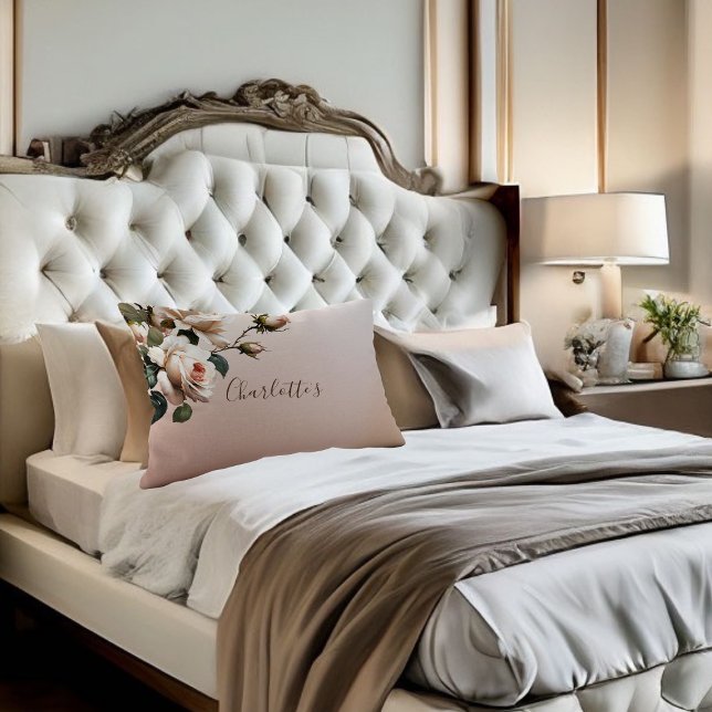 Schönes Beige Rose Brautparty Dekokissen (bridal shower pillow)