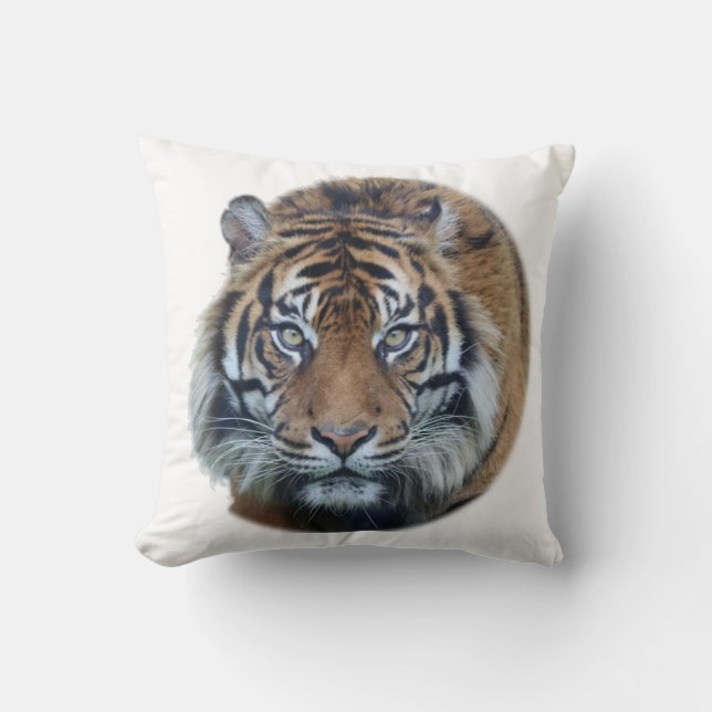 Schönes Bengalisches Tiger Face Foto Kissen (Vorderseite)