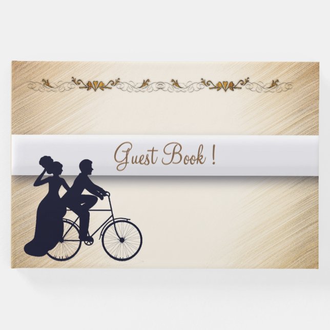 Schönes Bicycle Wedding Guest Book Gästebuch (Vorderseite)