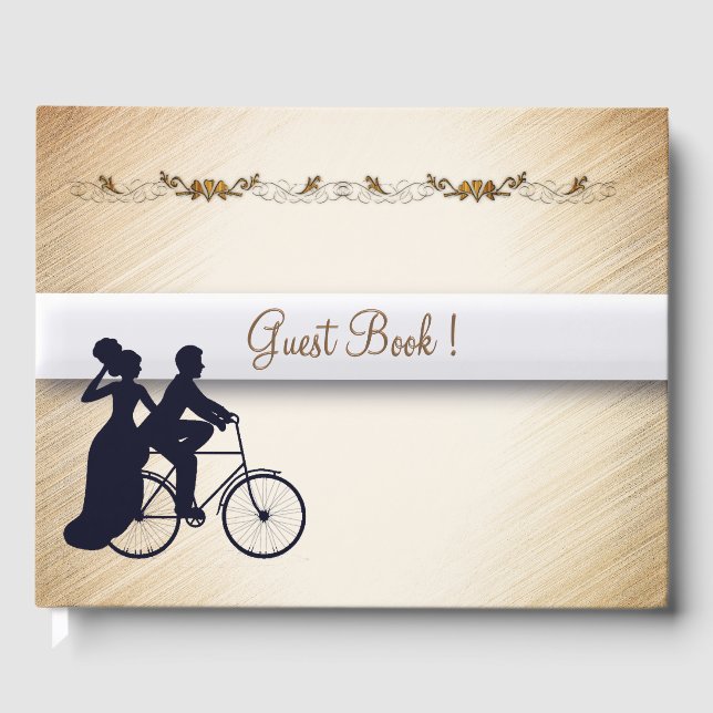 Schönes Bicycle Wedding Guest Book Gästebuch (Vorderseite)