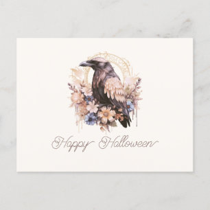 Schönes Bird Floral Happy Halloween Feiertagspostkarte