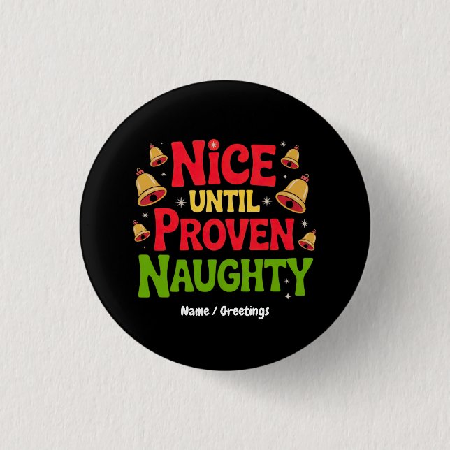 Schönes bis bewiesen lustiges Weihnachtsdesign fre Button (Vorderseite)