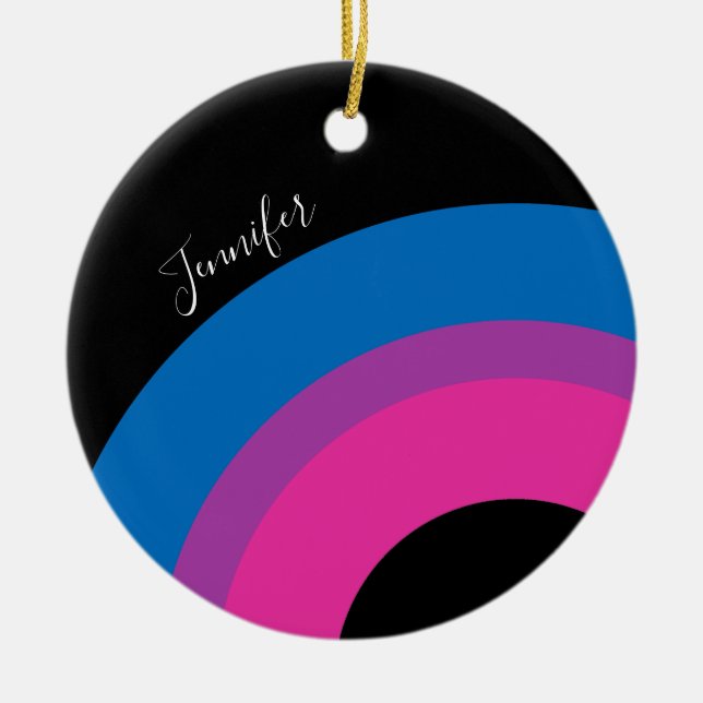 Schönes Bisexuelles Flag Niedlich Keramik Ornament (Vorne)