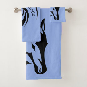 Schönes Black Horse Design Badetuch Set