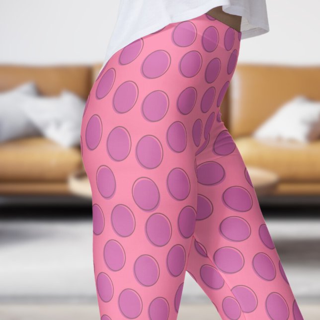 Schönes, blasses Violett Pink Polka Dot Pattern Leggings (Gorgeous Pale Violet Polka Dot Pattern Leggings)