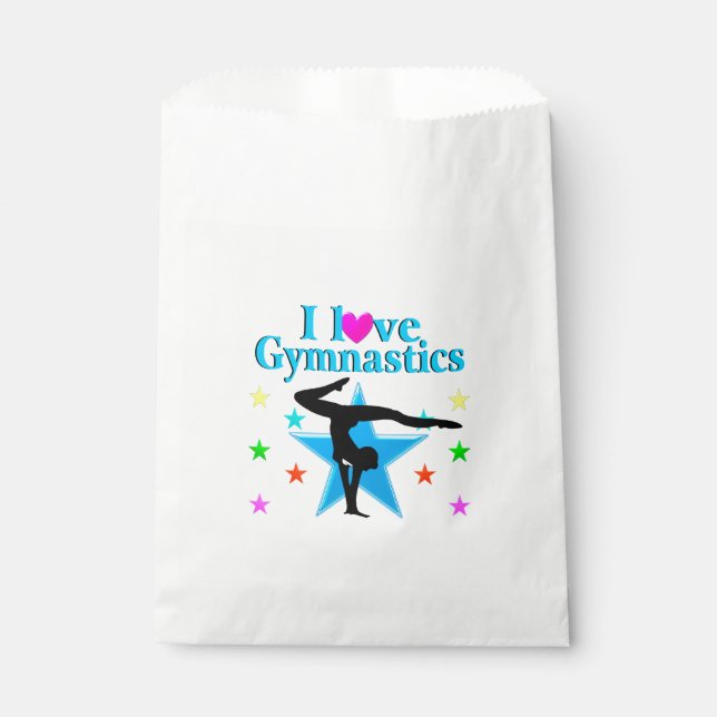 SCHÖNES BLAU I LIEBE GYMNASTICS DESIGN GESCHENKTÜTCHEN (Vorderseite)