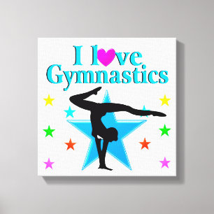SCHÖNES BLAU I LIEBE GYMNASTICS DESIGN LEINWANDDRUCK