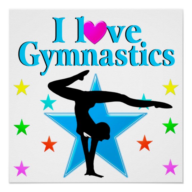 SCHÖNES BLAU I LIEBE GYMNASTICS DESIGN POSTER (Vorderseite)
