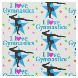 SCHÖNES BLAU I LIEBE GYMNASTICS DESIGN STOFF