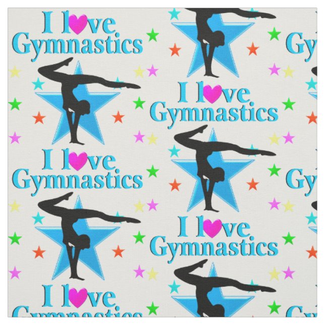 SCHÖNES BLAU I LIEBE GYMNASTICS DESIGN STOFF (Muster)
