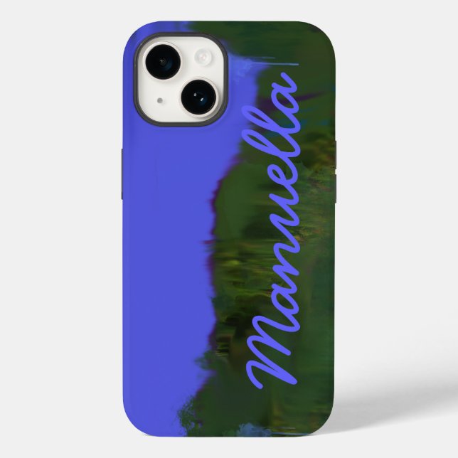 Schönes Blau Personalisiert Case-Mate iPhone Hülle (Rückseite)