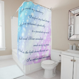 Schönes Blau / Rosa Reinigungs-Mantra-Design Duschvorhang