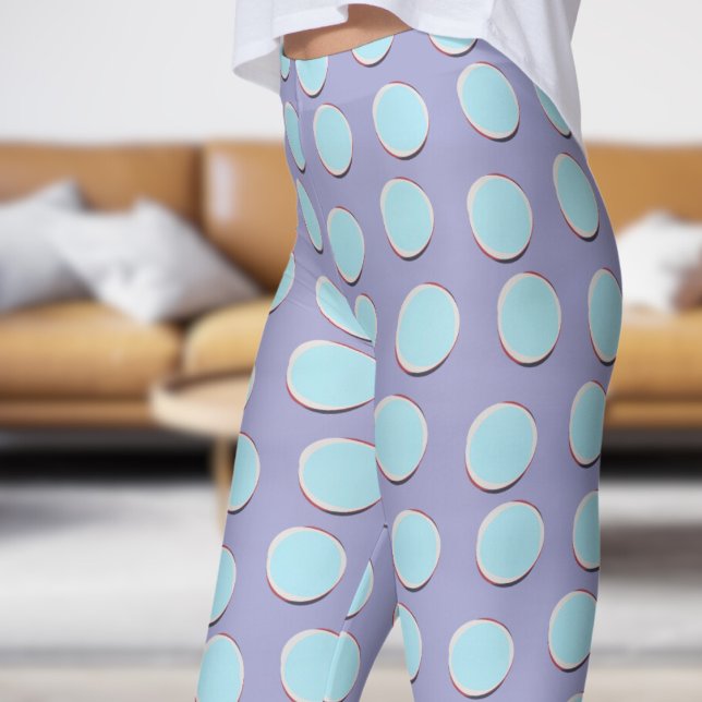 Schönes Blau und Blau Bell Polka Dot Muster Leggings (Gorgeous Blue and Blue Bell Polka Dot Pattern Leggings)