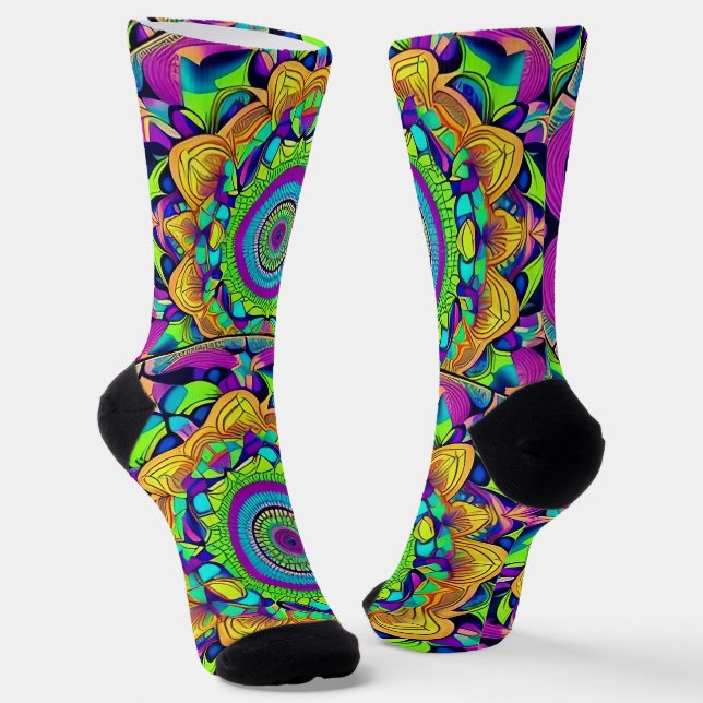 Schönes Blau und kühne Mandala Socken (Gewinkelt)