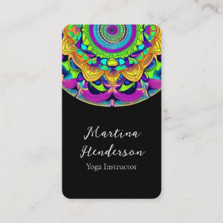 Schönes Blau und kühne Mandala Yoga Business Card Visitenkarte