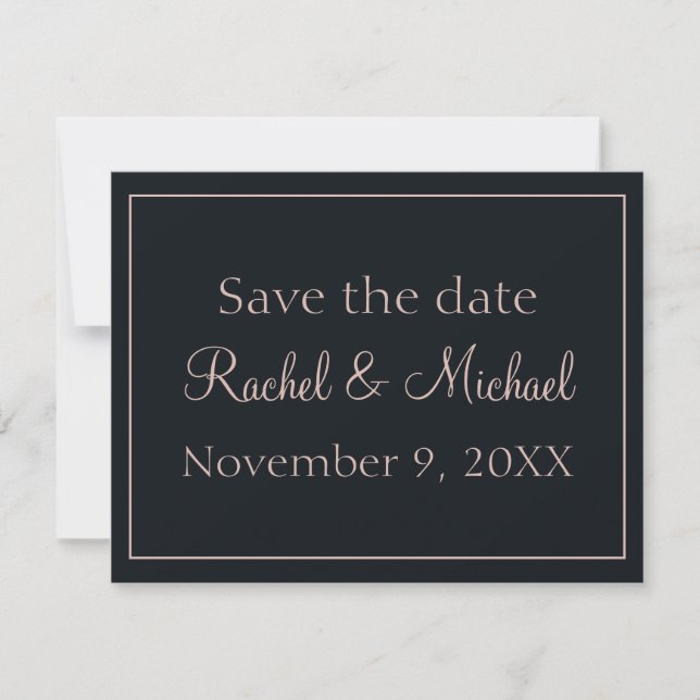Schönes Blau und Rosa Save the Date (Vorderseite)