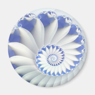 Schönes Blau und Weiß Meer Muschel Feines Frakta Magnet