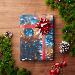 Schönes Blau- und Weißkristall Geschenkpapier
