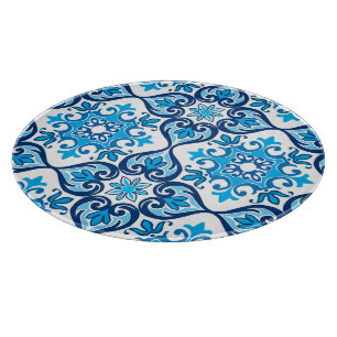 💙 🤍 Schönes Blau - Weiß Azulejos X, Schneiden Schneidebrett