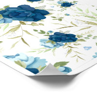 Schönes blaues Blumenmuster Nahtloses Muster