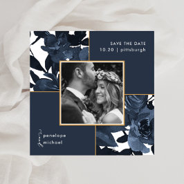 Schönes blaues Foto Hochzeit spart das Datum Save The Date