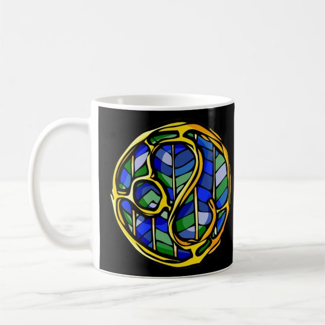 Schönes blaues Gemstone Leo Symbol Kaffeetasse (Links)
