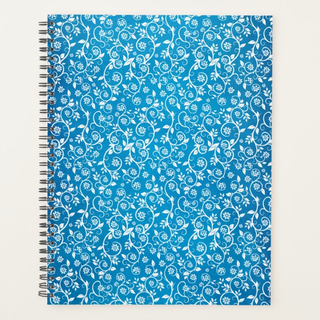 Schönes blaues geometrisches Muster Planer (Vorderseite)
