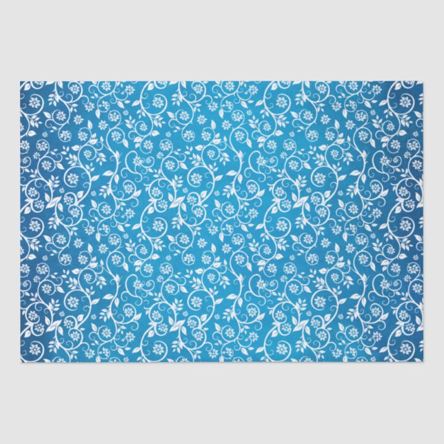 Schönes blaues geometrisches Muster Seidenpapier (Vorderseite)