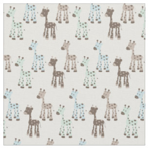 Schönes blaues Giraffen-Baby-Muster Stoff