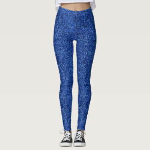 Schönes blaues Glitzer-Effektmuster Leggings