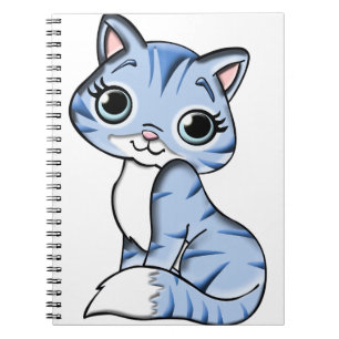 Schönes blaues Kitty Notizblock