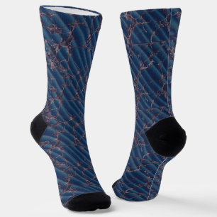 Schönes blaues Marmormuster Socken
