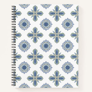 Schönes blaues und grünes Spiralnotizbuch Notizbuch