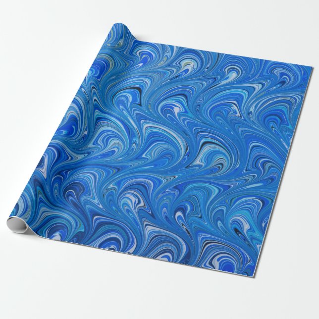 Schönes blaues Wrapping Paper Geschenkpapier (Ungerollt)