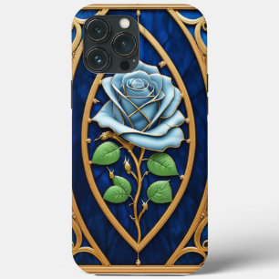 Schönes Bleiglasfenster mit blauer Rose Case-Mate iPhone Hülle