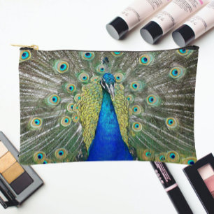 Schönes Blue Peacock Feather Plumage Zubehörtasche