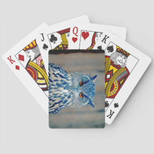 Schönes Blue Uhu Raptor Owl Spielkarten