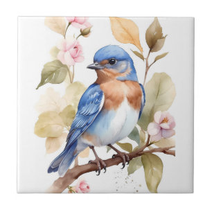 Schönes Bluebird Wasserfarbenbild Fliese