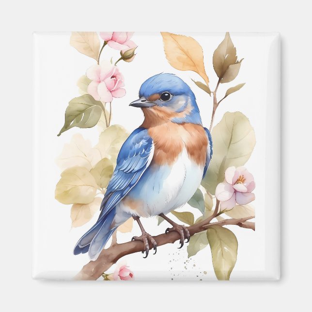 Schönes Bluebird Wasserfarbenbild Magnet (Vorne)