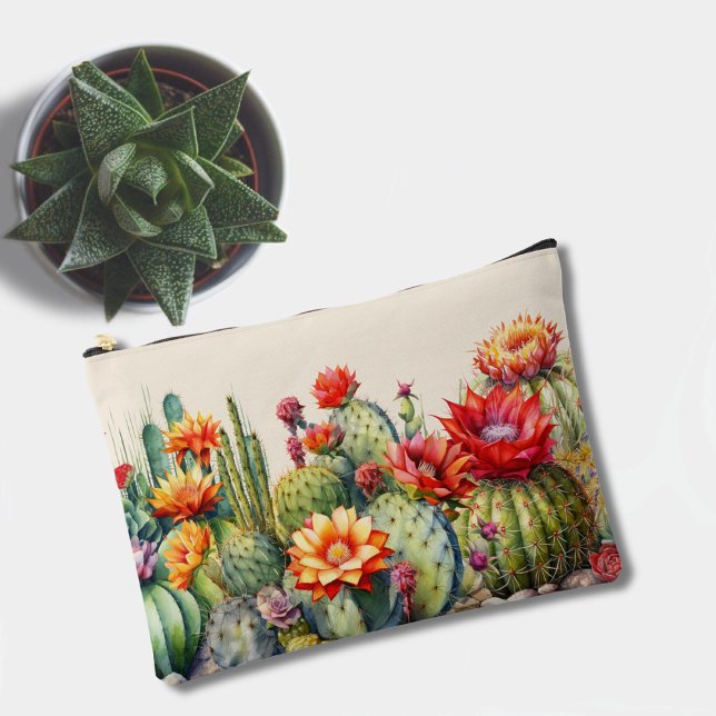 Schönes blühendes Cacti Large Zubehörtasche (Von Creator hochgeladen)