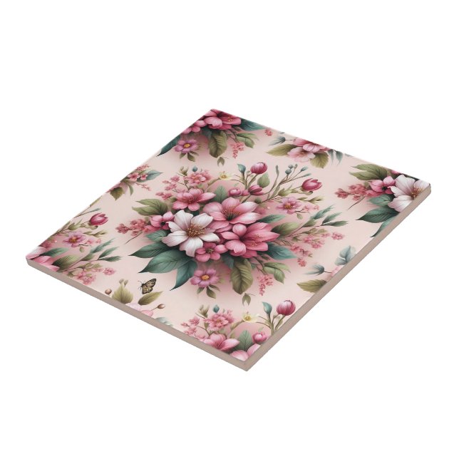 Schönes Blume-Muster Fliese (Seite)