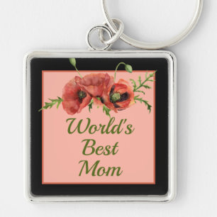 Schönes Blumen-Design – Die beste Mama der Welt Schlüsselanhänger